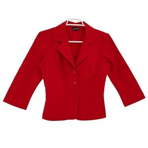 Paper Doll Women's Red Button Polyester Blazer Jacket Size S.